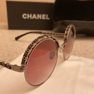 Chanel Round Purple Lens Sunglasses